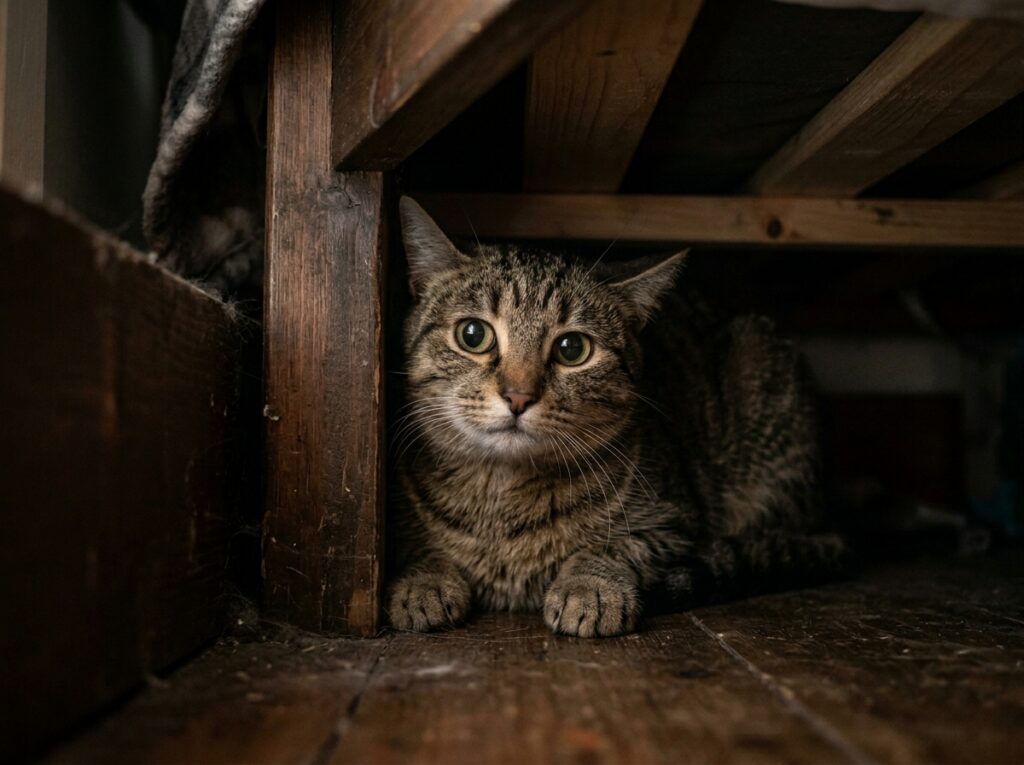 sick cat hiding because of why do cats like tight spaces